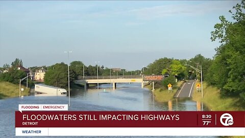 Floodwaters Still Impacting Detroit Highways