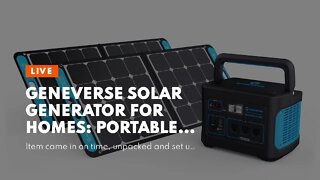 Geneverse Solar Generator For Homes: Portable Power Station Backup Battery & Solar Panel Power...