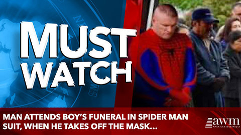 Man Attends Boy’s Funeral In Spider Man Suit, When He Takes Off The Mask…
