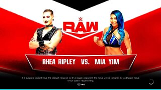 WWE Monday Night Raw Rhea Ripley vs “Michin” Mia Yim