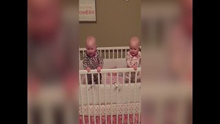 Twin Babies Can't Stop Laughing at Silly Mom!