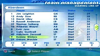 FIFA 2001 Aberdeen Overall Player Ratings