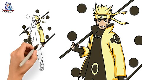 How to Draw Naruto Six Paths Sage Mode - Step by Step
