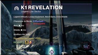Destiny 2 Legend Lost Sector: The Moon - K1 Revelation 9-11-21
