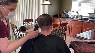 Toni Miller demonstrates at-home hair cut