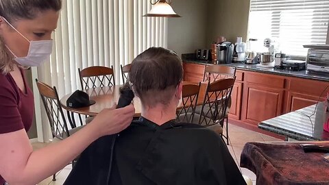 Toni Miller demonstrates at-home hair cut