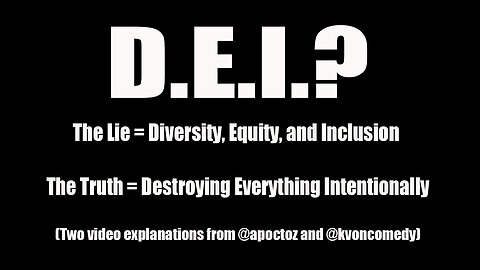 D.E.I. Diversity Hiring?!? The Lie and The Truth