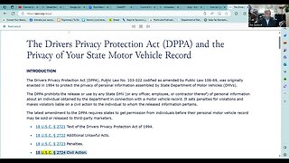 The DRIVERS PRIVACY PROTECTION ACT: The privacy of your motor vehicle record by "the badwolf"