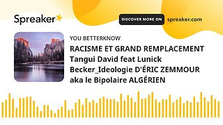 RACISME ET GRAND REMPLACEMENT Tangui David feat Lunick Becker_Ideologie D'ÉRIC ZEMMOUR aka le Bipola