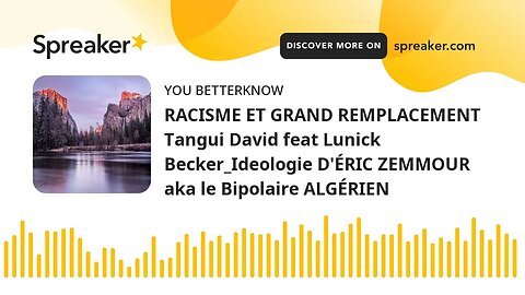 RACISME ET GRAND REMPLACEMENT Tangui David feat Lunick Becker_Ideologie D'ÉRIC ZEMMOUR aka le Bipola