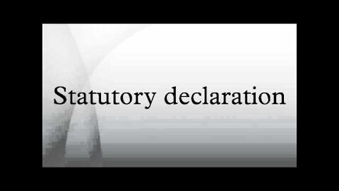 Statutory Declaration