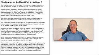 The Sermon on the Mount Part V - Matthew 7