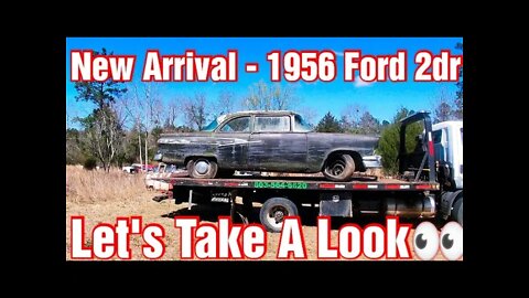 ABANDONED 1956 Ford 2dr Sedan Arrives At It's New Home - Watch It Come Back To Life!
