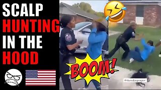 Girl attacks female cop, weaves go flying!