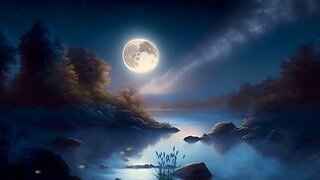 Moonlit Meditation | Soothing Relaxation for Deep Sleep and Stress Relief | Full Moon Night Sky