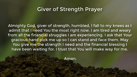 Giver of Strength Prayer (Prayer for Financial Stability)