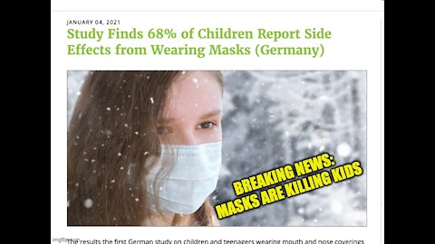 STUDY FINDS 68% OF CHILDREN REPORT SIDE EFFECTS FROM WEARING MASKS