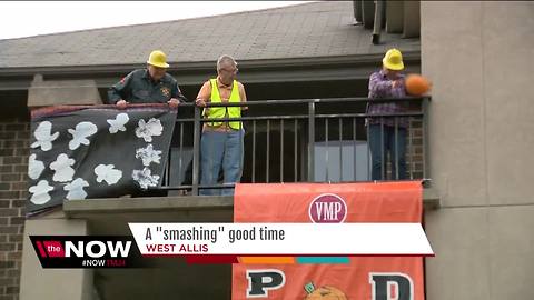 Residents smash pumpkins at annual Pumpkin Drop at VMP Manor Park