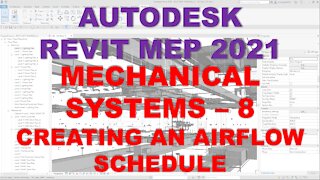 Autodesk Revit MEP 2021 - MECHANICAL SYSTEMS - CREATING AN AIRFLOW SCHEDULE