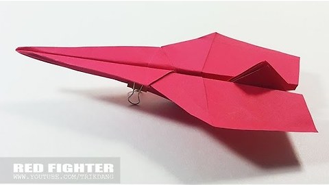 COOL PAPER AIRPLANE - How to make a Paper Airplane Model | Red Fighter