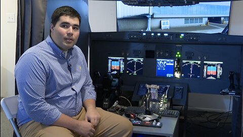Williamsville East senior spends years building his own working Boeing 737 cockpit in his basement