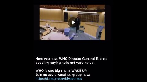 WHO Director admits he’s not vaccinated