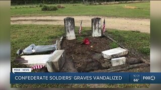 Confederate soldiers graves vandalized
