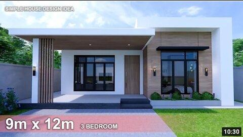Simple House | House design idea | 9m x 12m (108sqm) | 3Bedroom