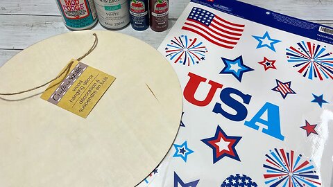 Easy 4th of July Decor using Window Clings and Dollar Tree Hanger