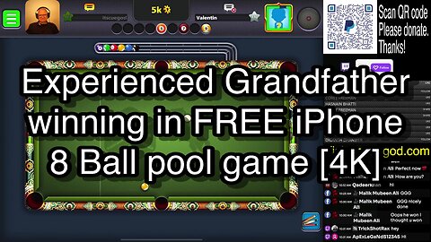 Experienced Grandfather winning in FREE iPhone 8 Ball pool game [4K] 🎱🎱🎱 8 Ball Pool 🎱🎱🎱