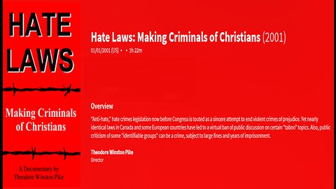 HATE LAWS: MAKING CRIMINALS OF CHRISTIANS - 2001 DOCUMENTARY | TRUTH ABOUT THE ADL