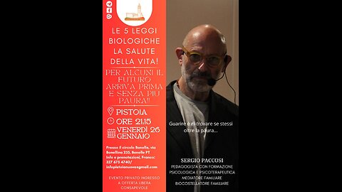 Pistoia 26/01/24 "Pistoia Valdinievole Nuova" presenta ..Le 5 Leggi Biologiche...