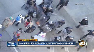 no charges for migrants cuaght busting down border