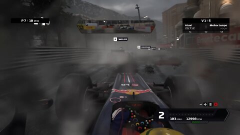 F1 circuit monaco in the rain.