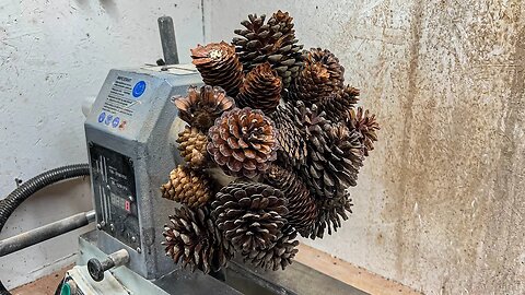 Woodturning – My Biggest Hybrid Pine Cone Bowl