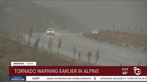 Hilary triggers brief tornado warning in Alpine area