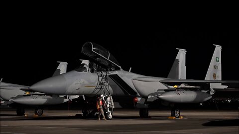 Royal Saudi Air Force F-15's Conduct Night Operations - Red Flag Nellis 22-2