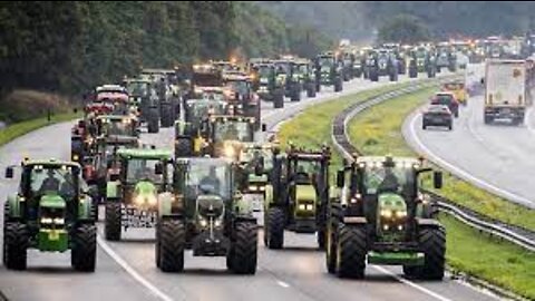 Massiva protester i Holland med traktorer