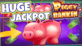 MASSIVE $100 A SPIN ON PIGGY BANKIN SLOT MACHINE