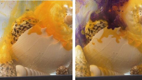 Colored Inks Dissolving in Water