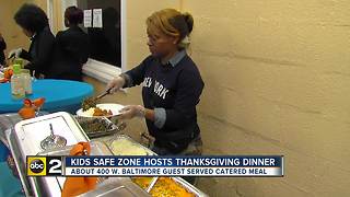 Kids Safe Zone hosts restaurant catered Thanksgiving dinner for 400 kids