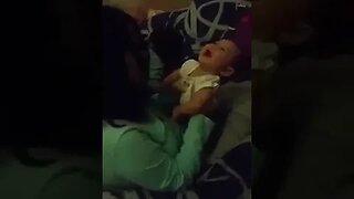 New born baby giggles- finds mommy funny #babygirl