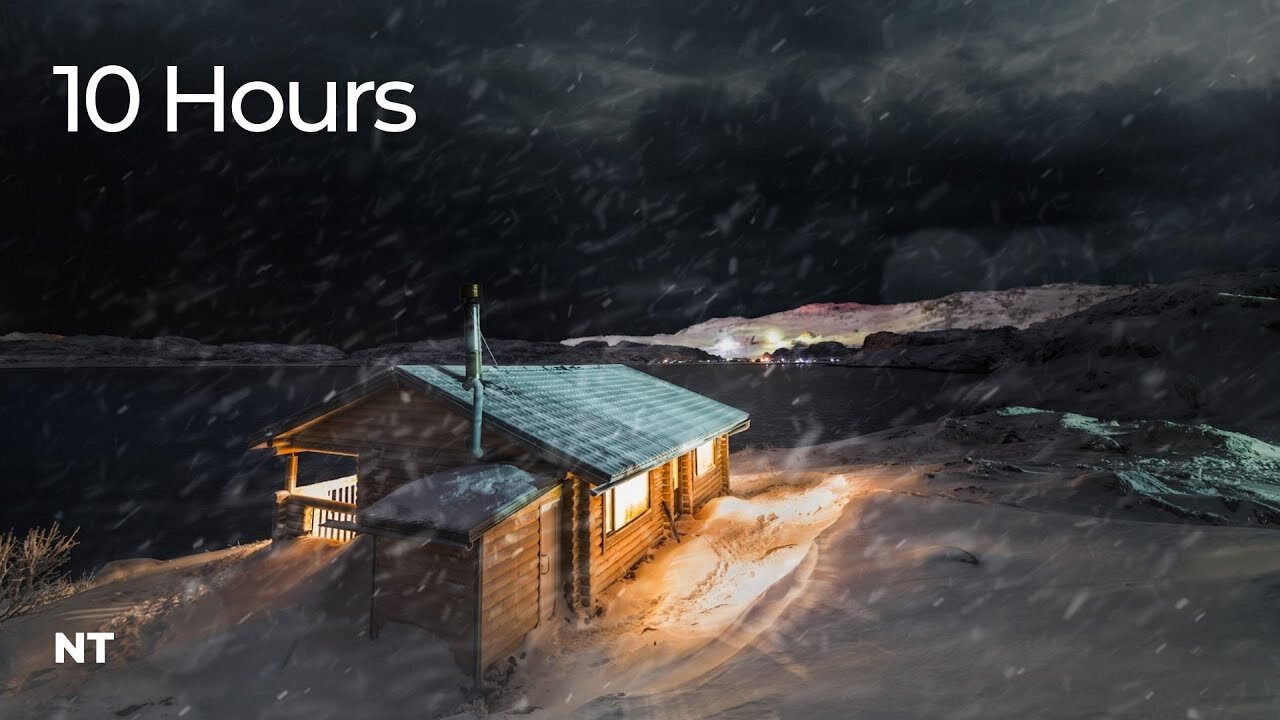 Blizzard Snowstorm Cabin | Howling Wind & Falling Snow Sounds for ...