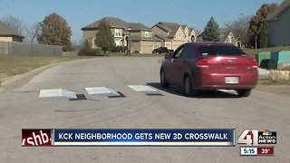 3D crosswalk illusion gets drivers to slow down