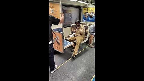 Man smokes meth on LA’s metro system.