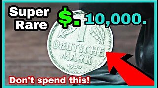 German 1 Deutsche mark 1950 coin value at heritage auction//One Deutsch mark worth money!