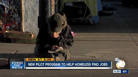 New pilot program to help homeless find jobs
