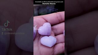 Kunzite Mini Hearts Crystals for Love Feminine Energy Crystals Pocket Crystals Mineral Goddess