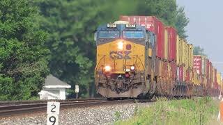 CSX Q168 Intermodal/Autorack Train from Bascom, Ohio June 13, 2021