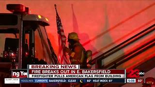 Firefighter fights fire in East Bakersfield and salvages American Flag